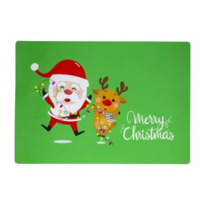 Individual Navideño Plastico Santa Rudolph Luces KIKEMAR 47 X 32 Cm