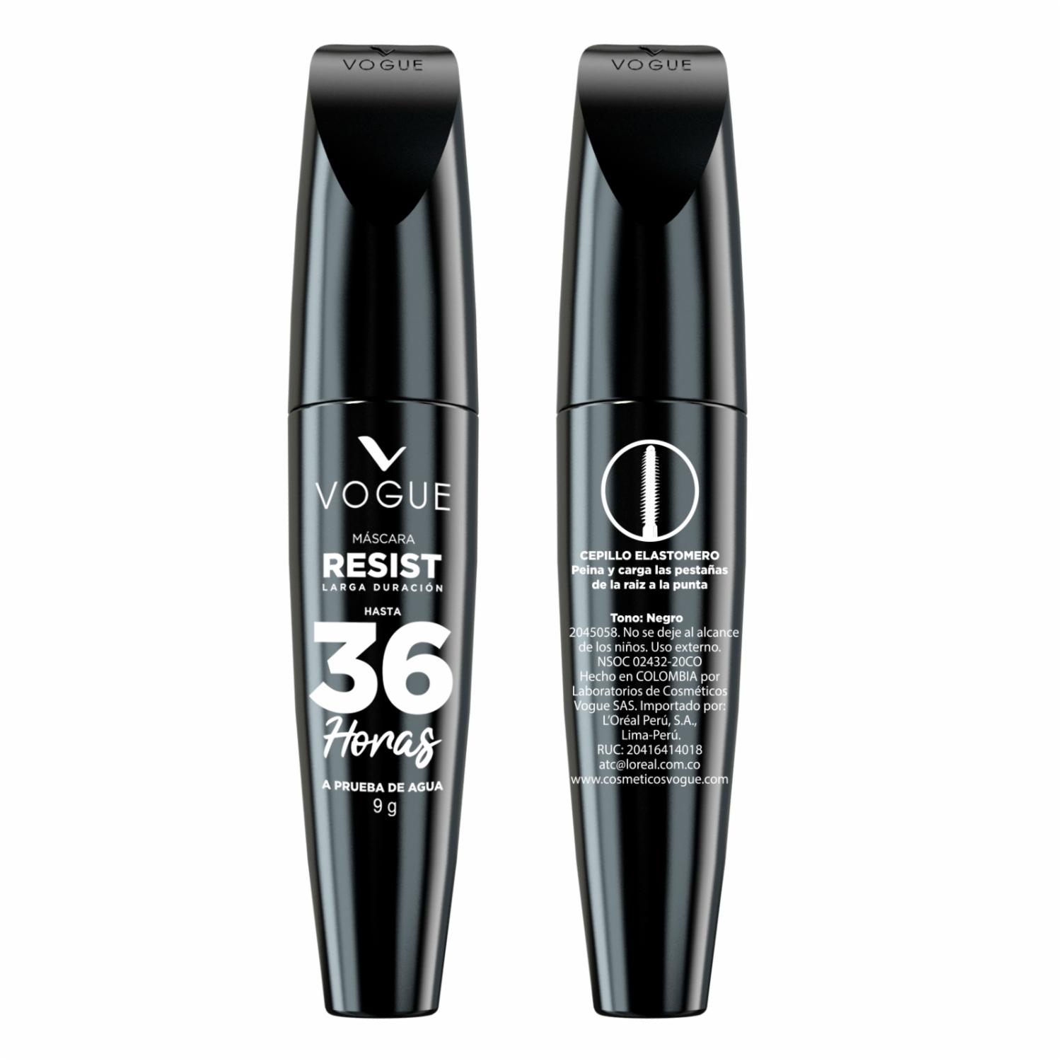 Máscara De Pestañas Resist A Prueba De Agua Negro VOGUE 9 G - Imagen 11