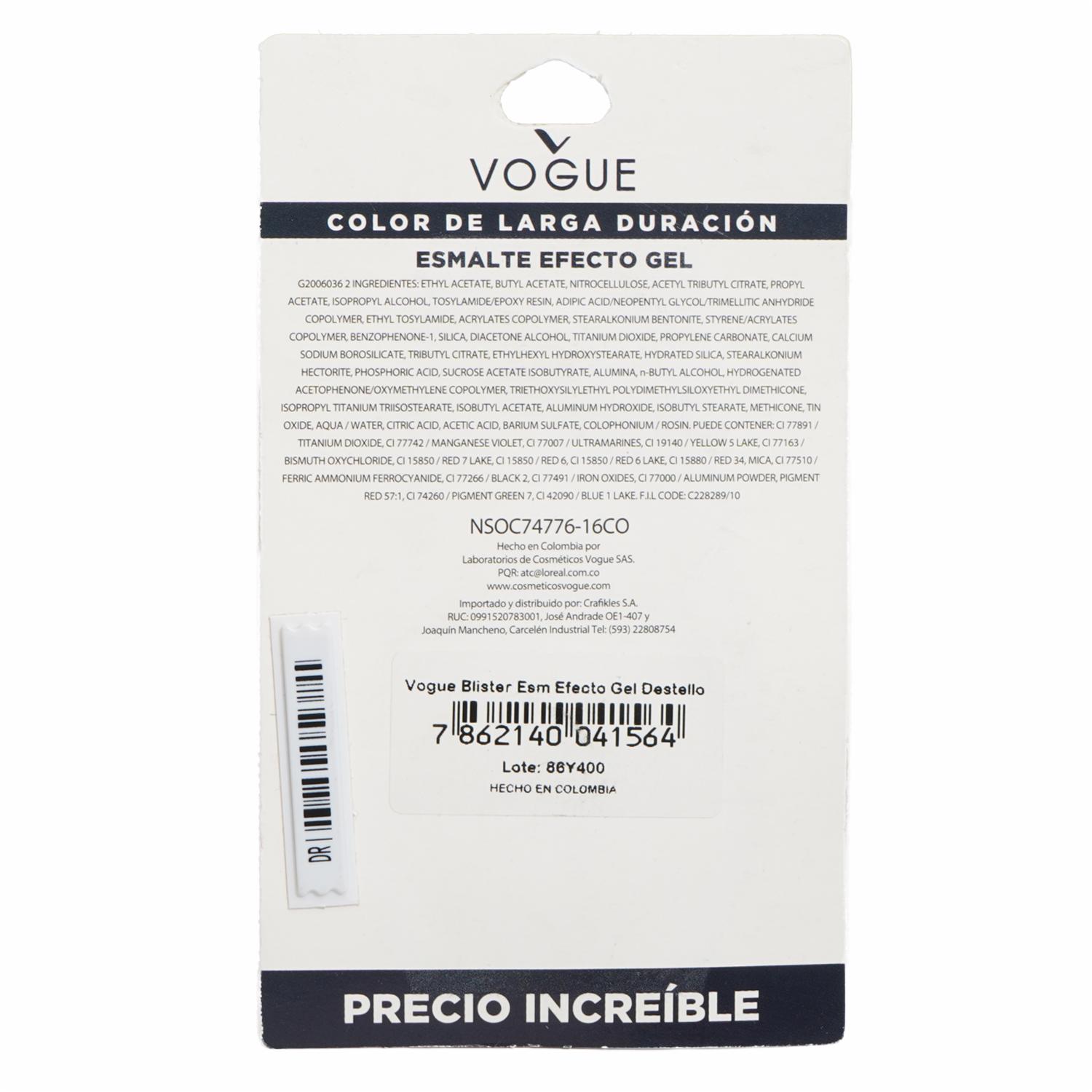 Esmalte De Uñas Efecto Gel Destello VOGUE - Imagen 3