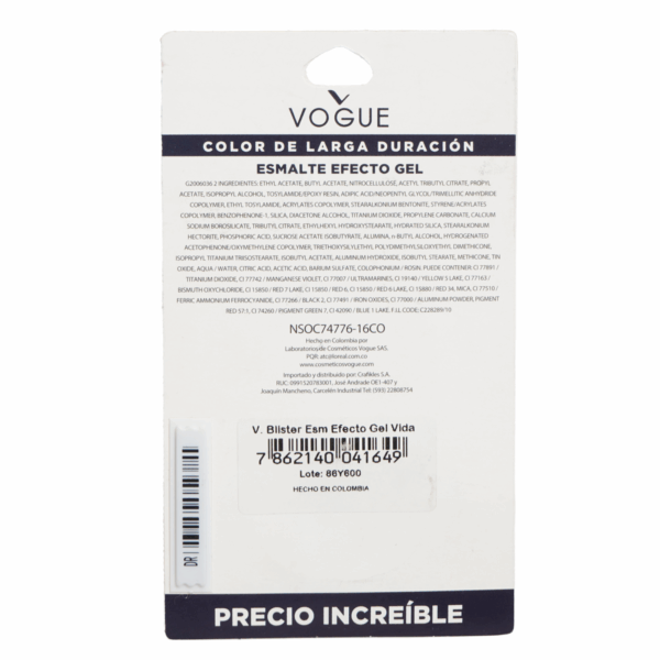 Esmalte De Uñas Efecto Gel Vida VOGUE 14 Ml - Imagen 4