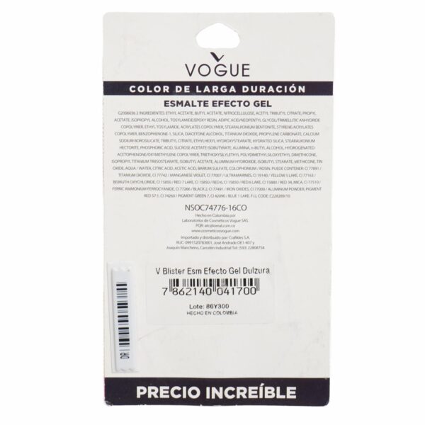 Esmalte De Uñas Efecto Gel Dulzura VOGUE 14 Ml - Imagen 3