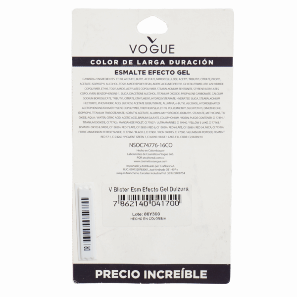 Esmalte De Uñas Efecto Gel Dulzura VOGUE 14 Ml - Imagen 4