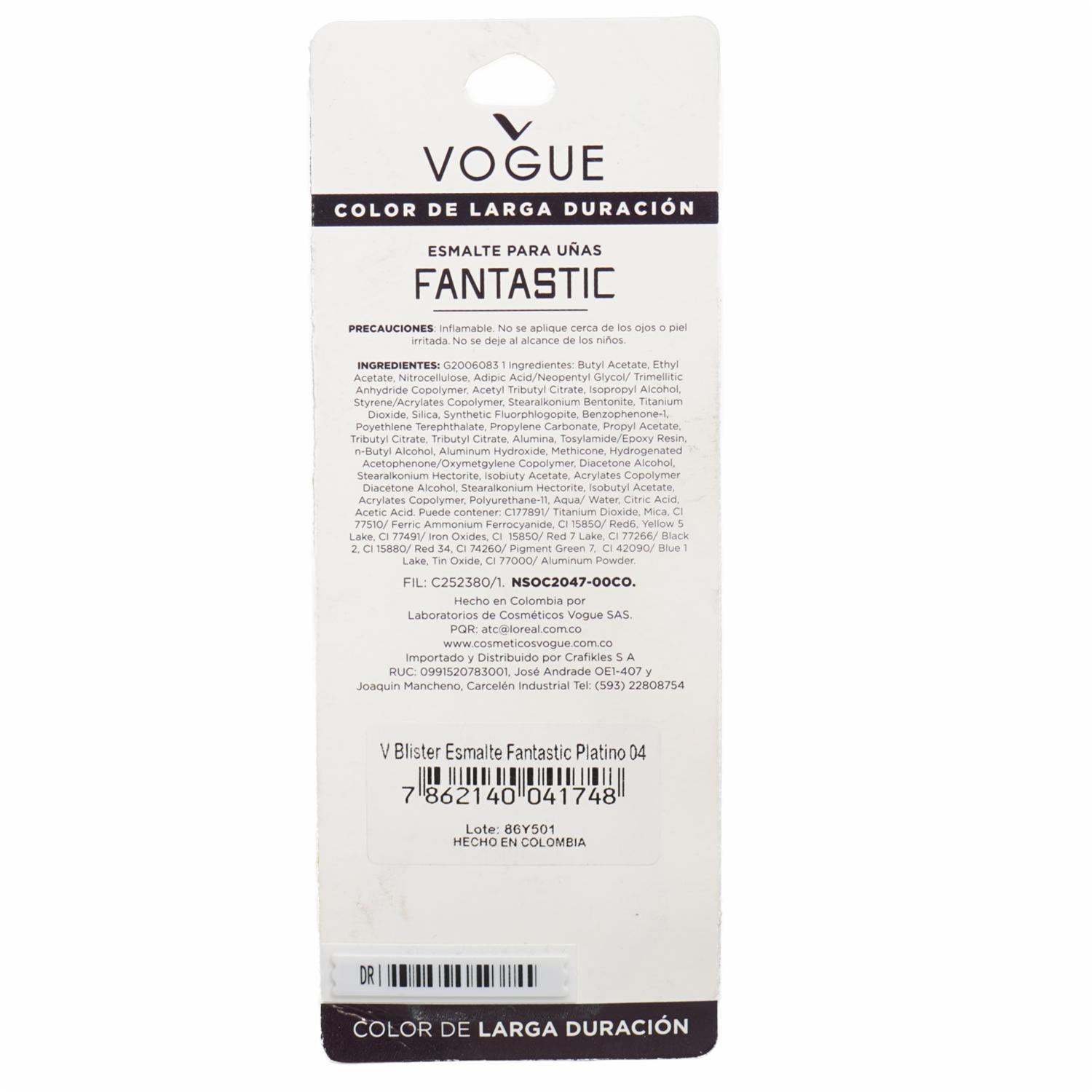 Esmalte De Uñas Fantastic Platino 04 VOGUE - Imagen 3