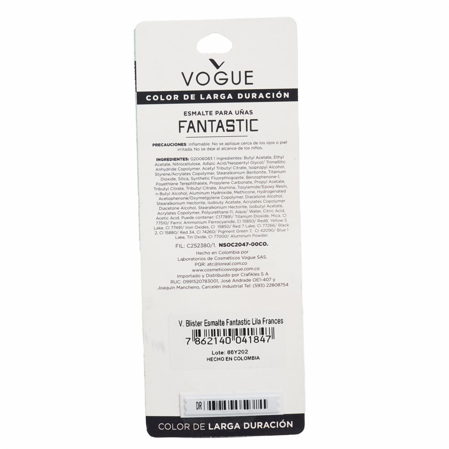 Esmalte De Uñas Fantastic Lila Francés 22 VOGUE - Imagen 3