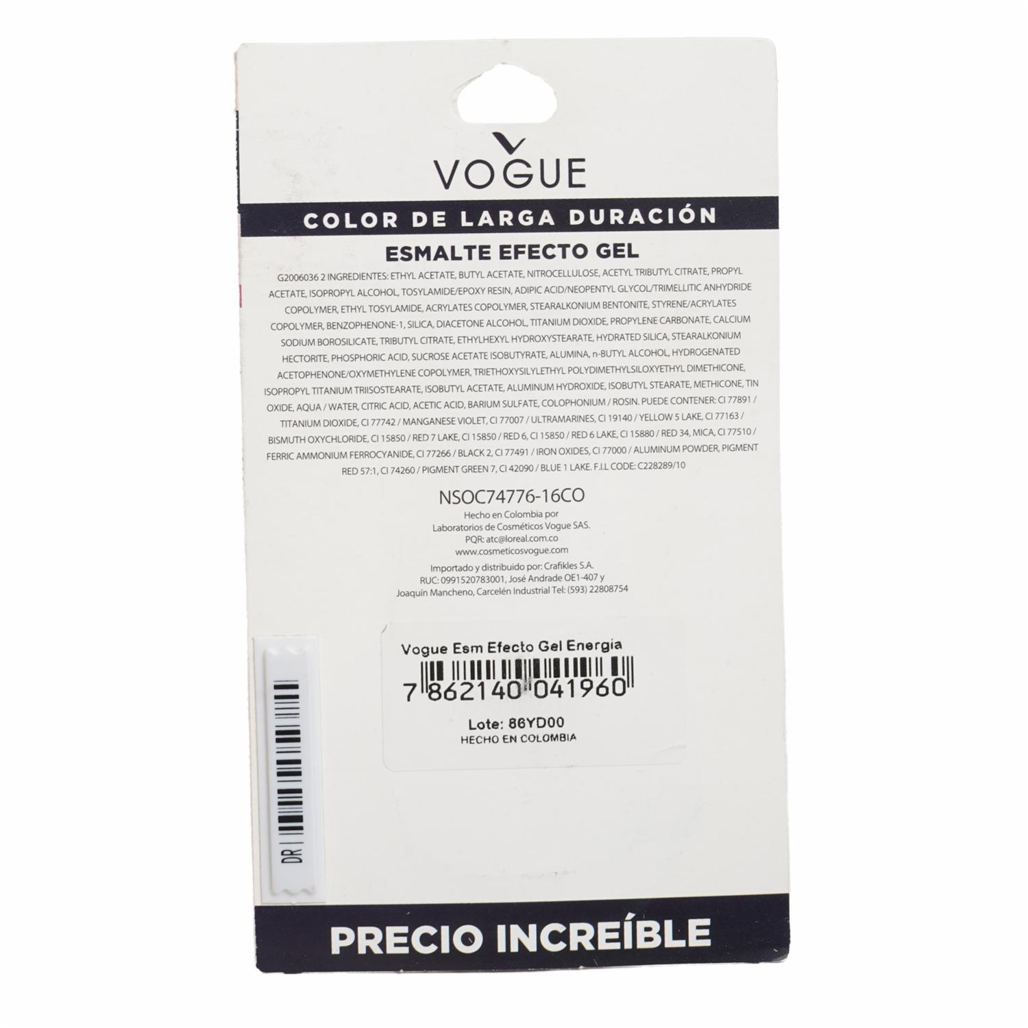 Esmalte De Uñas Efecto Gel Energia VOGUE - Imagen 3