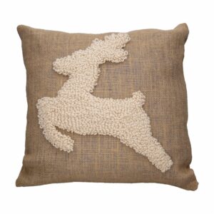 Cojín Navideño Yute Reno POMAROSA 45 Cm