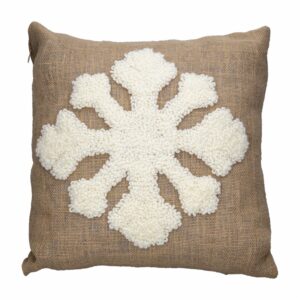 Cojín Navideño Yute Copo POMAROSA 45 Cm