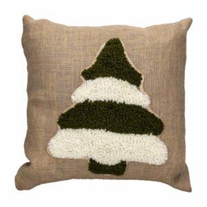 Cojín Navideño Yute Árbol POMAROSA 45 Cm