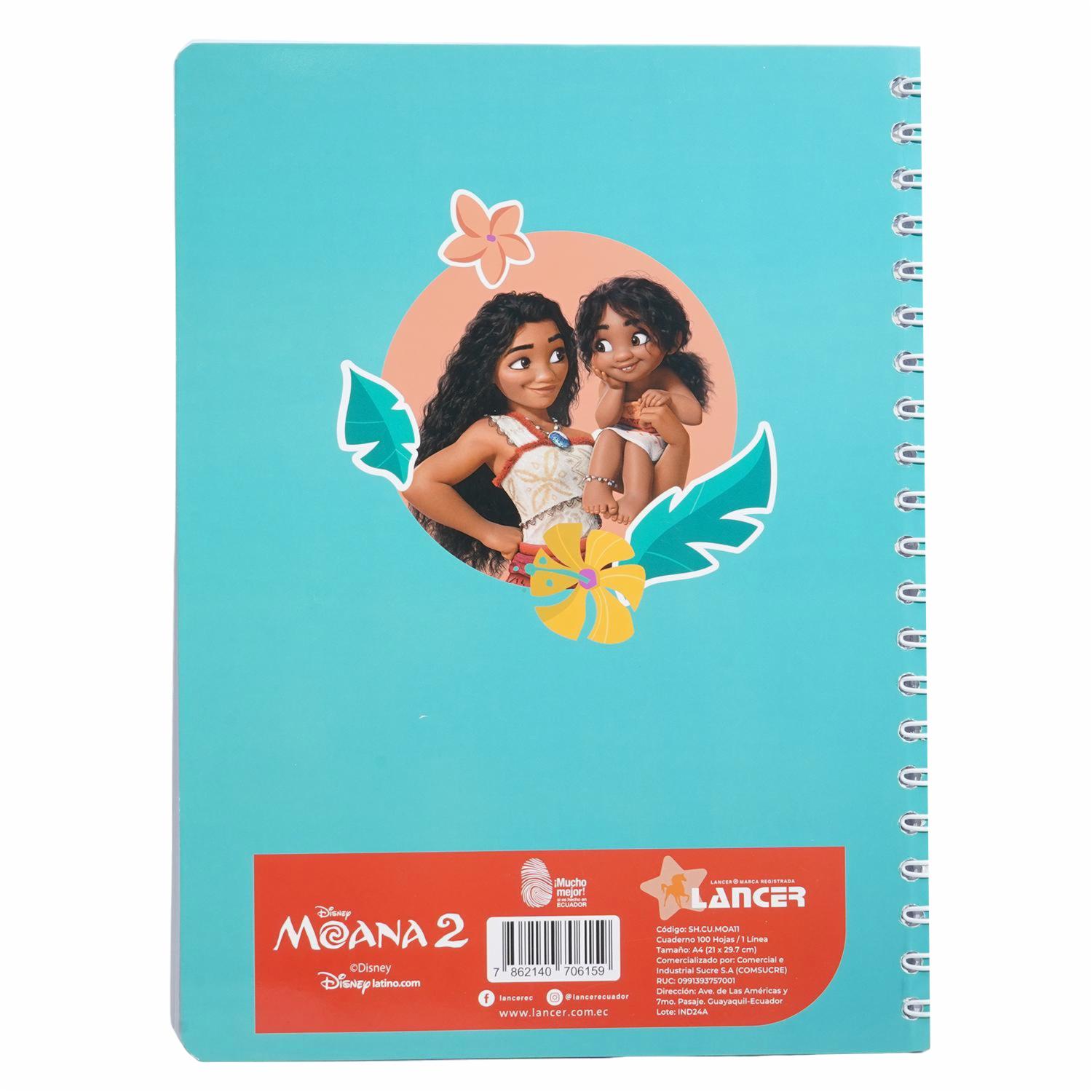 Cuaderno Universitario Moana 1 Línea DISNEY 100 Hojas - Imagen 2