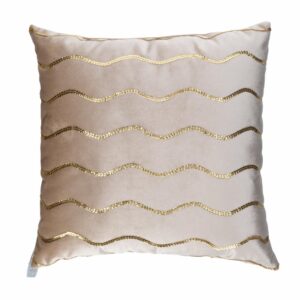 Cojín Navideño Jewel Ondas Champagne KÁLIDO 45 Cm