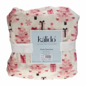 Cobija Navideña Pink Holidey KÁLIDO 123 X 78 Cm