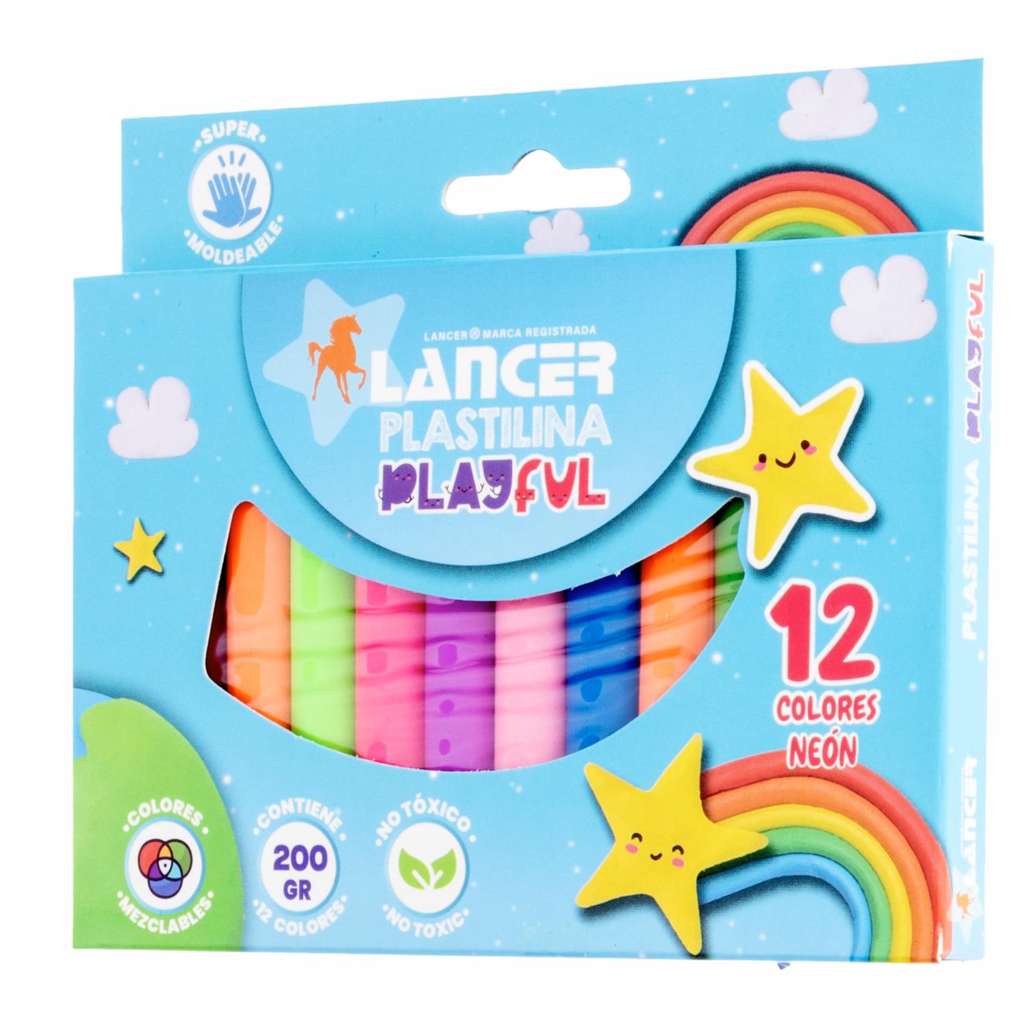 Plastilina De Colores Neón LANCER 12 Piezas - Imagen 5