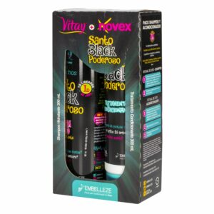 Shampo De Cabello Y Acondicionador Santo Black Poderoso Pack NOVEX 2 X 300 Ml