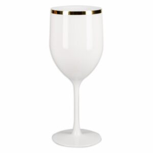 Copa Para Vino Plástica Génova Golden Blanca NEOPLAS 400 Ml