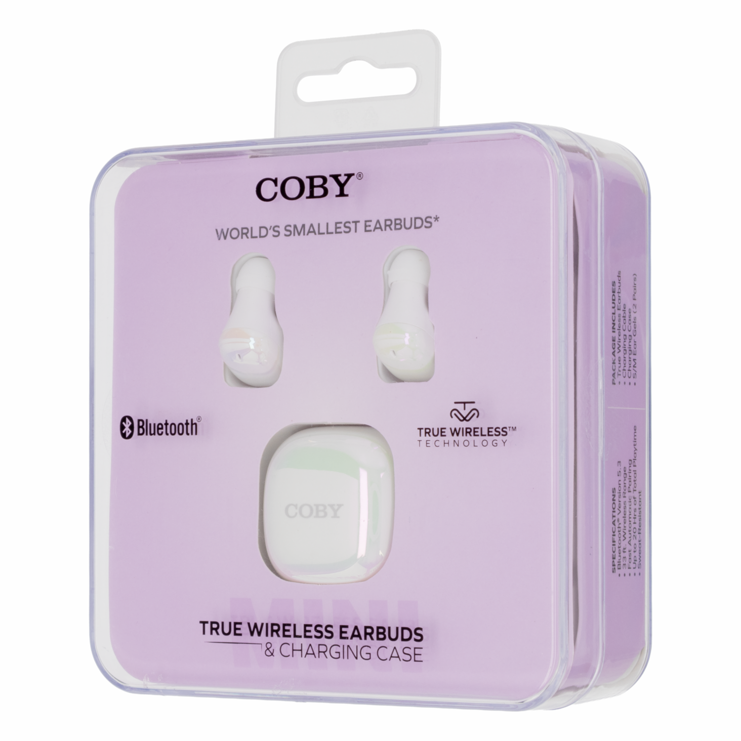 Audífonos Mini Earbuds Con Estuche De Carga Blanco COBY - Imagen 6