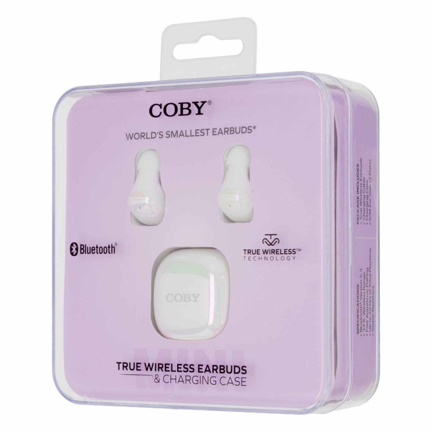 Audífonos Mini Earbuds Con Estuche De Carga Blanco COBY - Imagen 5