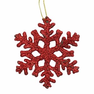 Adorno Colgante Copo De Nieve Rojo JOY 10 Cm