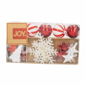 Esferas Surtidas En Juego Rojo Y Blanco JOY 13 X 5,5 X 25 Cm