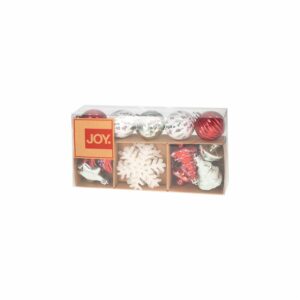 Juego Esferas Surtido Decoracion Rojo Con Plata JOY X 18 Uds