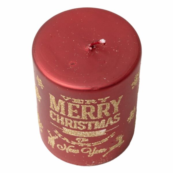 Vela Merry Christmas Roja Texto JOY 9,4 Cm - Imagen 2