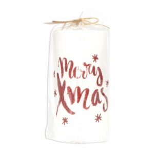 Vela Blanca Texto Merry Christmas JOY 14,3 Cm