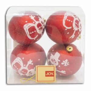Set Bombillos Navideños Diseño Muñeco De Nieve JOY X4 Uds