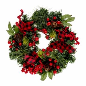 Corana Navideña Escoses Con Lazos JOY 30 CM