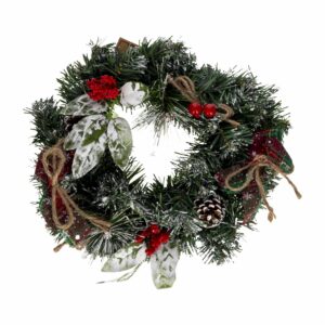 Corana Navideña Nevado Con Lazos JOY 30 CM