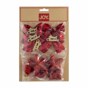Adornos Navideños Varias Formas Color Rojo JOY 12 Uds