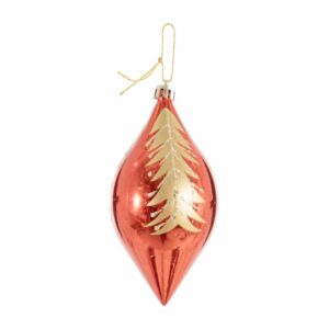 Esfera Gota Rojo Y Dorado JOY 6 Cm