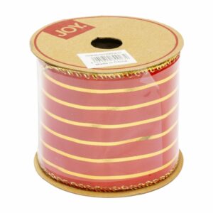 Cinta Roja Líneas Doradas JOY 6,3 Cm x 4,57M
