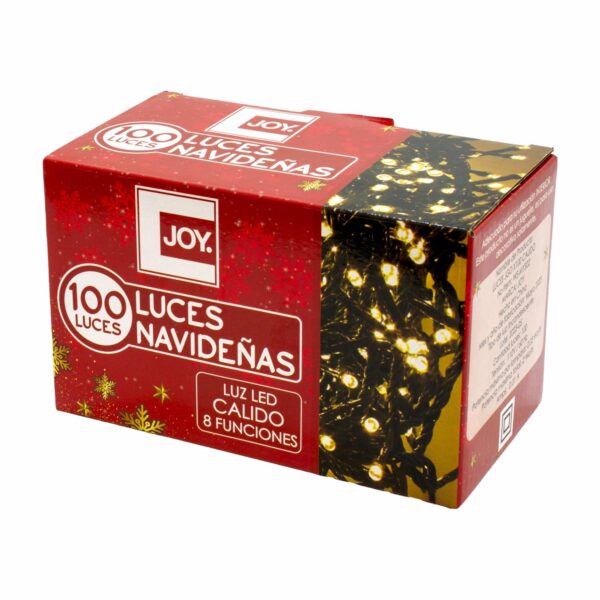 Luces Navideñas Led Color Cálido 8 Funciones JOY 100 Luces