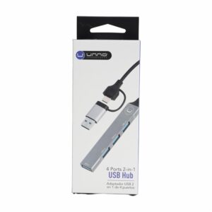 Adaptador Usb 4 Puertos 2 En 1 UNNO TEKNO Usb-A Y Usb-C