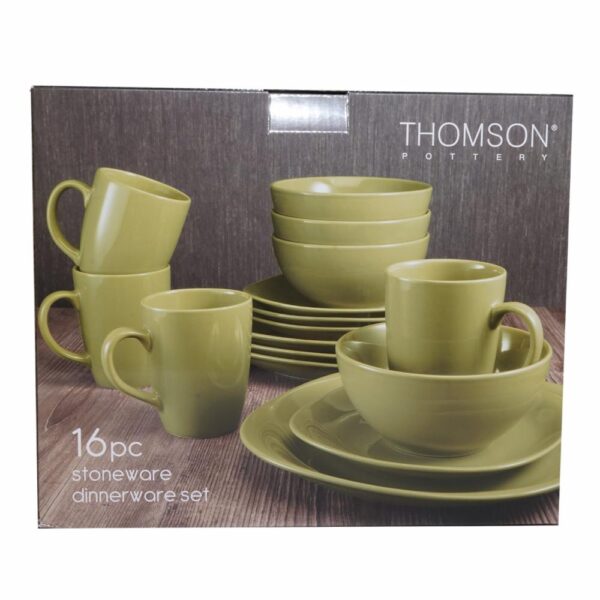 Vajilla 16 Piezas  Redonda THOMSON POTTERY Verde - Imagen 6