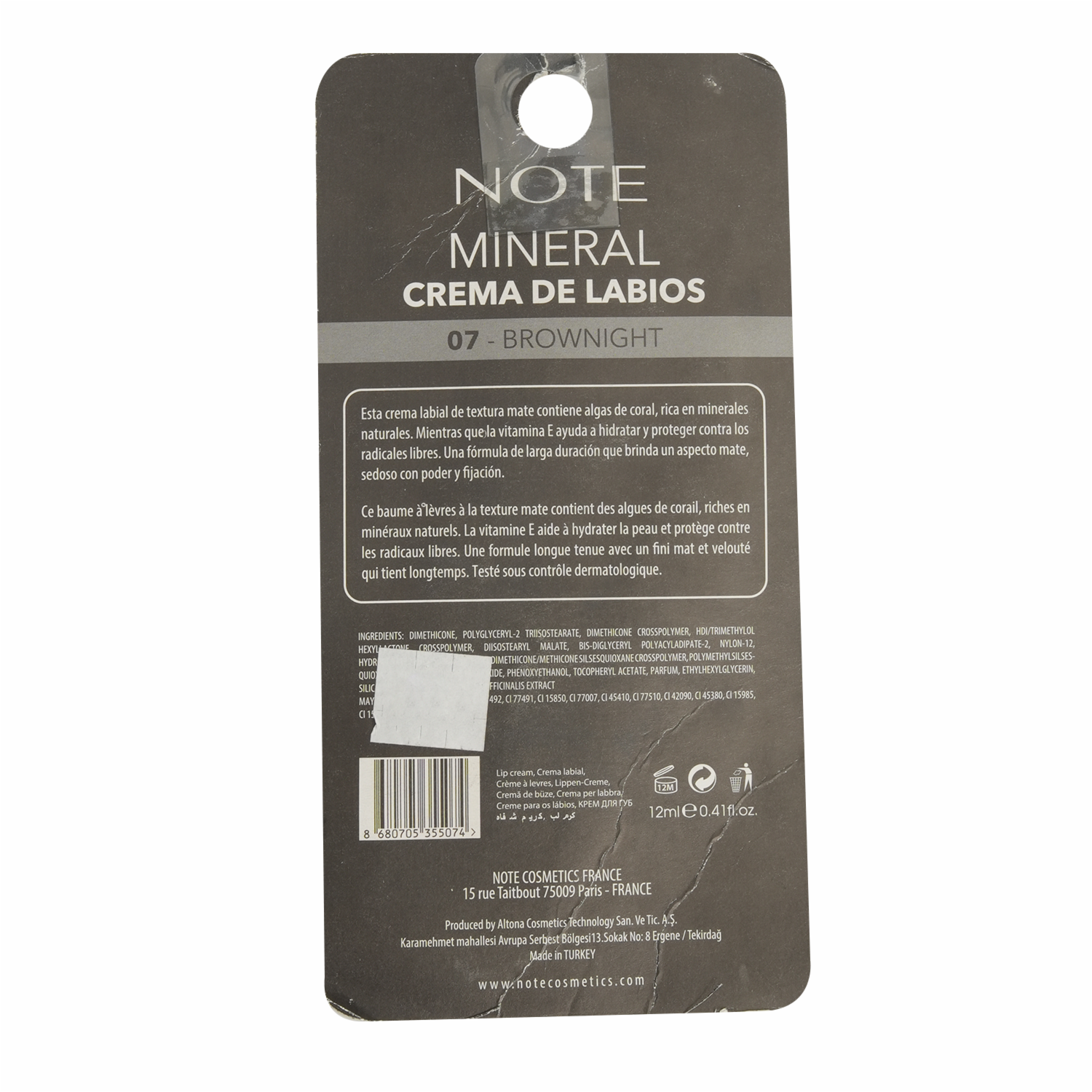 Labial Mineral Matte Cream Tono 07 NOTE Unidad - Imagen 4