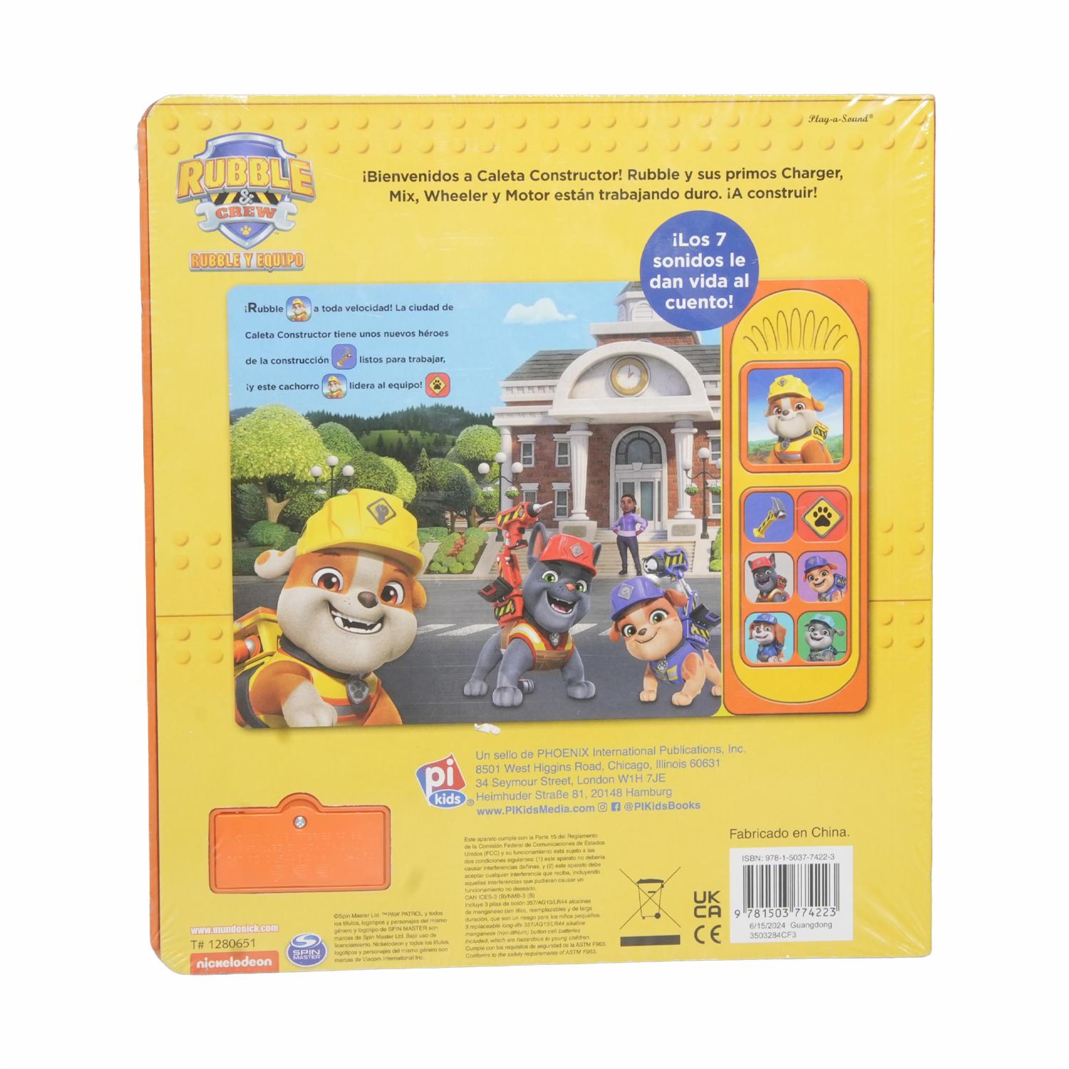 Libro Vamos A Construir 7 Botones Patrulla Canina PI KIDS 25 Páginas