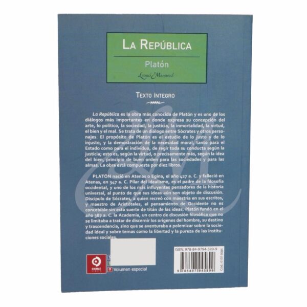 Libro La República Platón EDIMAT 351 Páginas - Imagen 2