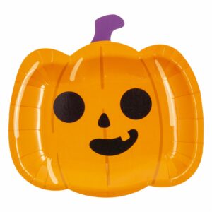 Plato Tendido Diseño Calabaza Halloween PARTY TIME 10 Piezas