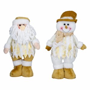 Set Muñecos Navideños Dorados JOY 2 Piezas