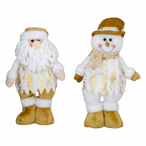 Set Muñecos Navideños Dorados JOY 2 Piezas