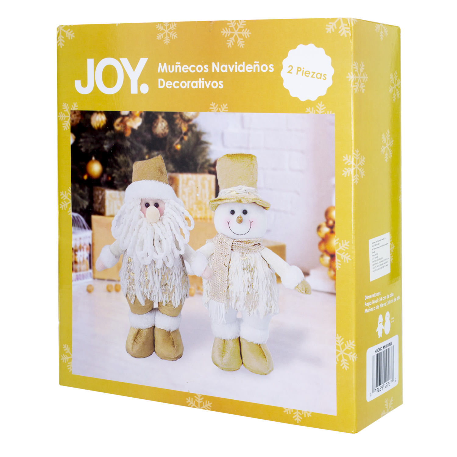 Set Muñecos Navideños Dorados JOY 2 Piezas - Imagen 2