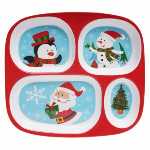 Plato Navideño Con 4 Secciones JOY 24,13 X 21,59 Cm