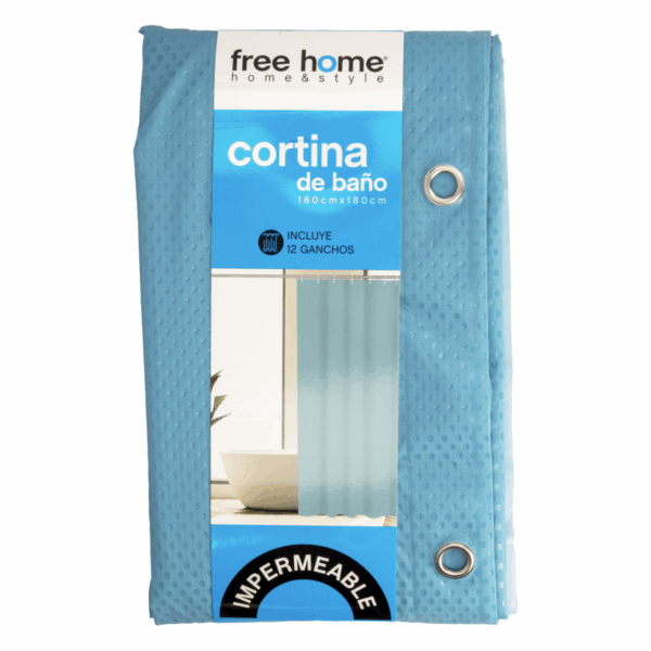 Cortina De Baño Básica Con Relieve Aqua FREE HOME 180X180 CM - Imagen 2