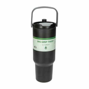 Vaso Termico Con Agarradera Big Grip Twist Negro HY3 1200 Ml