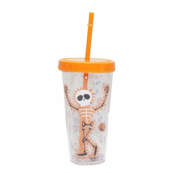 Vaso Doble Pared Con Sorbete Y Tapa Diseño Halloween FREE HOME 470 Ml