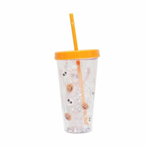 Vaso Doble Pared Con Sorbete Y Tapa Diseño Halloween FREE HOME 470 Ml - Imagen 2