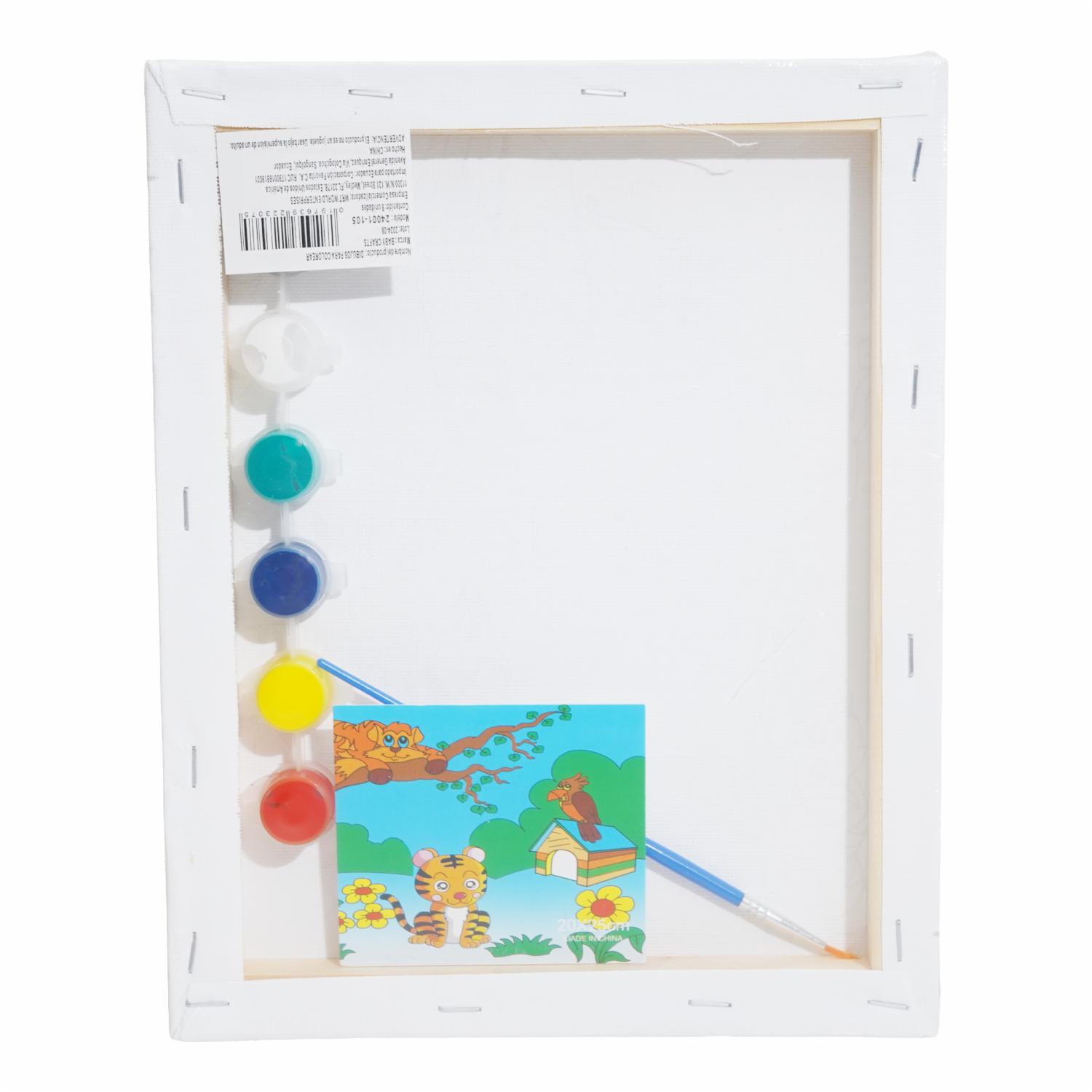 Set Lienzo Con Pincel Y Acuarelas BABY CRAFT 20X25Cm - Imagen 2