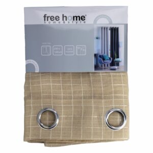 Visillo Cuadricula Beige FREE HOME 230X140 CM