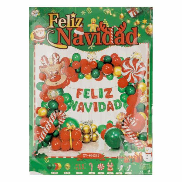 Globos Feliz Navidad Set JIESHENG BALLOON X 56 Piezas - Imagen 2