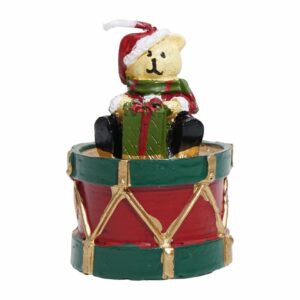Vela Decorativa Oso Navideño En Tambor JOY Pequeño